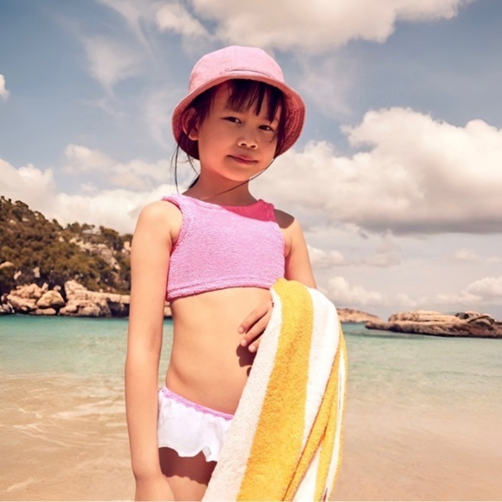 HUNZA G GIRLS OLIVE TUTU TWO PIECE SWIMSUIT